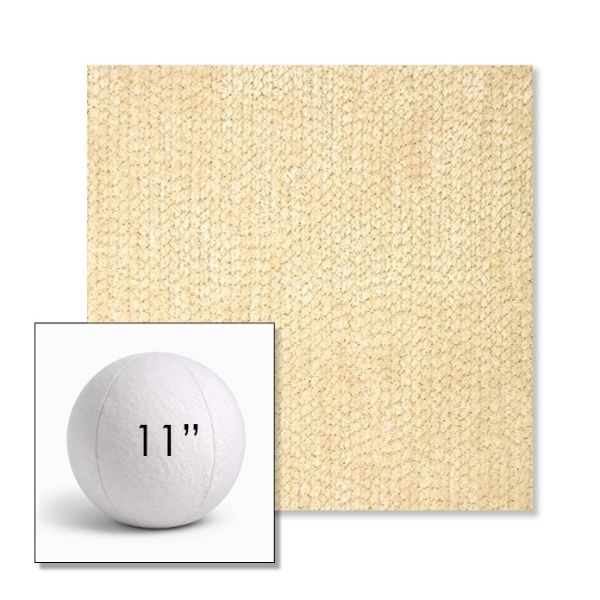 Picture of Margo Parchment | 11" Round Ball Pillow Sunbrella® Outdoor Pillow (3" Thick)