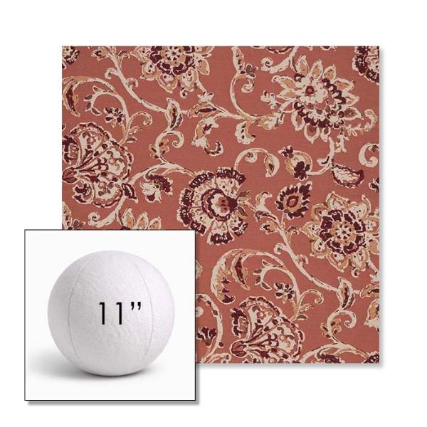 Picture of Martha Floral Rose Vine | 11" Round Ball Pillow Sunbrella® Outdoor Pillow (3" Thick)