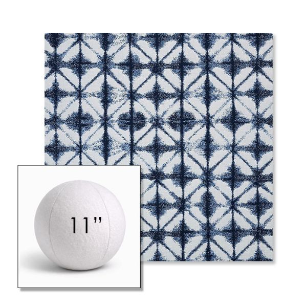 Picture of Midori Indigo | 11" Round Ball Pillow Sunbrella® Outdoor Pillow (3" Thick)