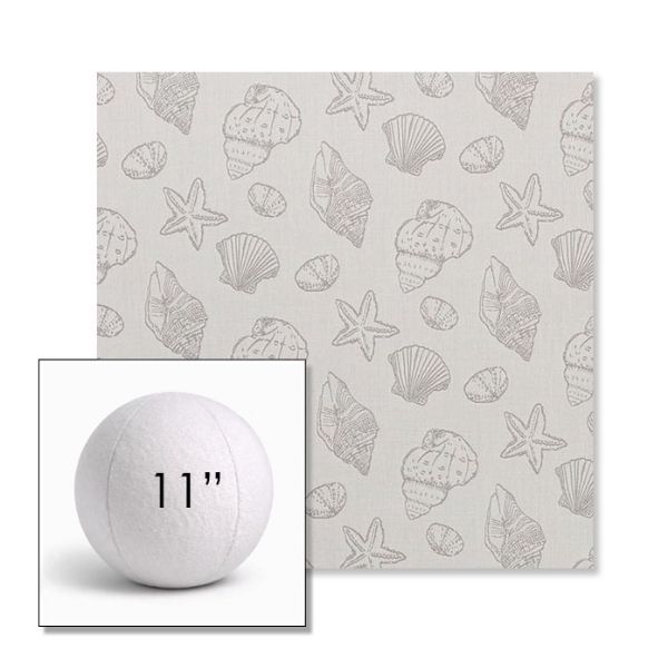 Picture of Nantucket Fossil | 11" Round Ball Pillow Sunbrella® Outdoor Pillow (3" Thick)
