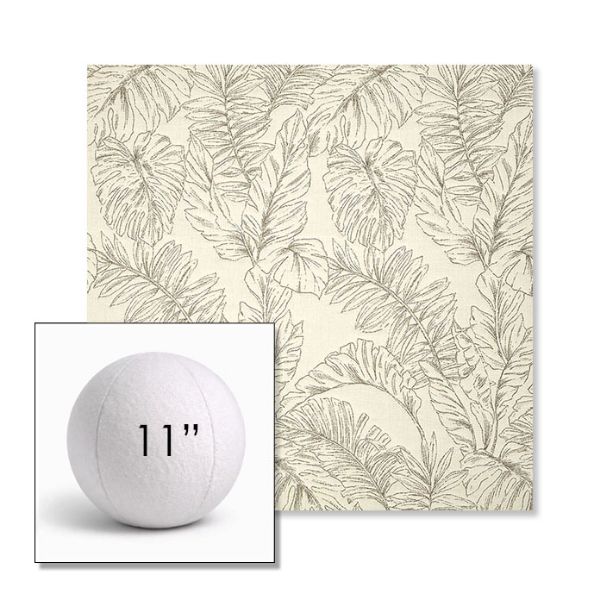 Picture of Palma Whitesand | 11" Round Ball Pillow Sunbrella® Outdoor Pillow (3" Thick)