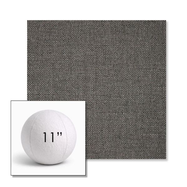 Picture of Piazza Graphite | 11" Round Ball Pillow Sunbrella® Outdoor Pillow (3" Thick)