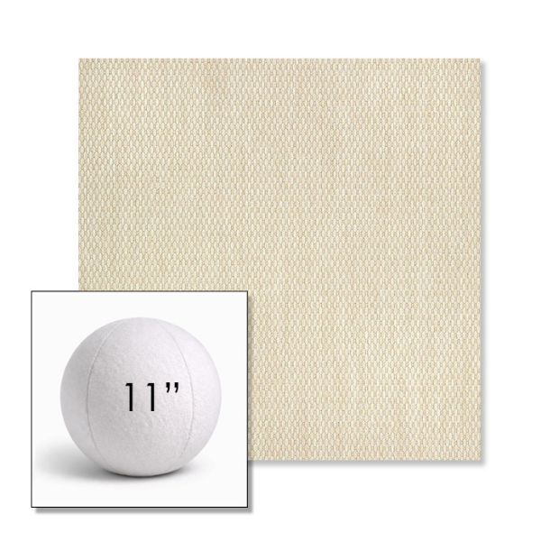 Picture of Pique Flax | 11" Round Ball Pillow Sunbrella® Outdoor Pillow (3" Thick)