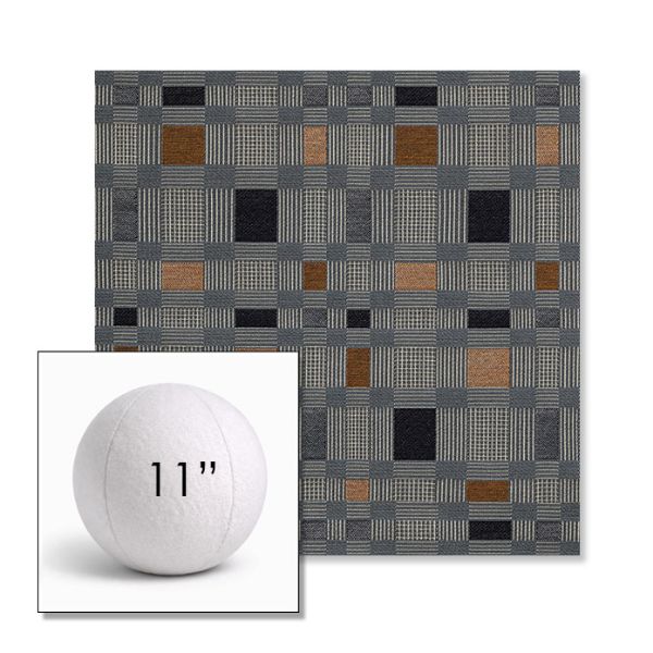 Picture of Rubix Vintage Denim | 11" Round Ball Pillow Sunbrella® Outdoor Pillow (3" Thick)