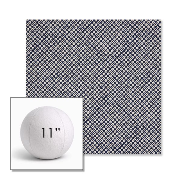 Picture of Shibori Indigo | 11" Round Ball Pillow Sunbrella® Outdoor Pillow (3" Thick)