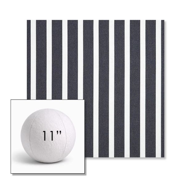 Picture of Shore Navy | 11" Round Ball Pillow Sunbrella® Outdoor Pillow (3" Thick)