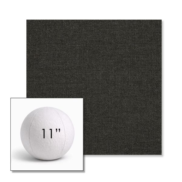 Picture of Spectrum Carbon | 11" Round Ball Pillow Sunbrella® Outdoor Pillow (3" Thick)