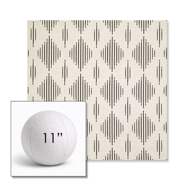 Picture of Spinner Diamond Onyx | 11" Round Ball Pillow Sunbrella® Outdoor Pillow (3" Thick)