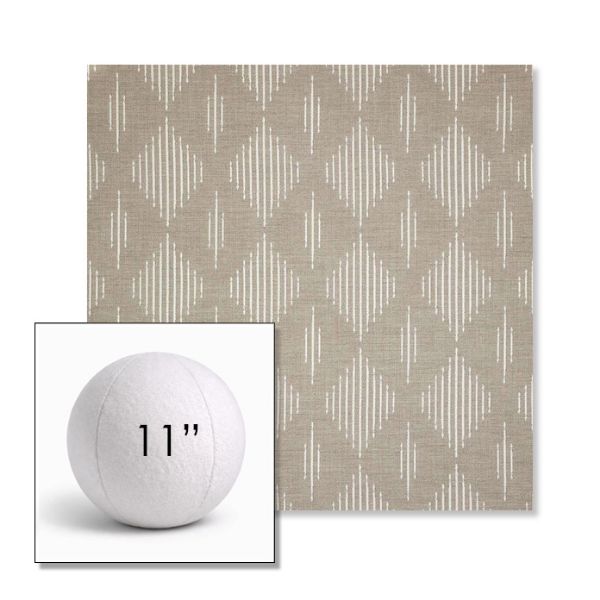 Picture of Spinner Diamond Pebble | 11" Round Ball Pillow Sunbrella® Outdoor Pillow (3" Thick)