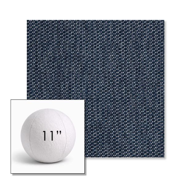 Picture of Tailored Indigo | 11" Round Ball Pillow Sunbrella® Outdoor Pillow (3" Thick)