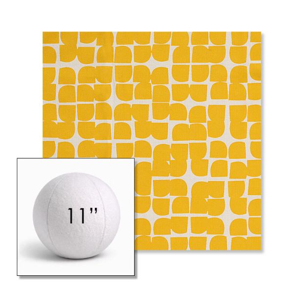 Picture of Toggle Lemon Drop | 11" Round Ball Pillow Sunbrella® Outdoor Pillow (3" Thick)