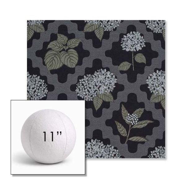 Picture of Trellis Morning Glory | 11" Round Ball Pillow Sunbrella® Outdoor Pillow (3" Thick)