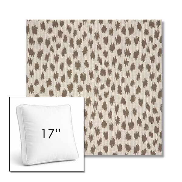 Picture of Agra Pebble | 17" Square Boxed Sunbrella® Outdoor Pillow (3" Thick)