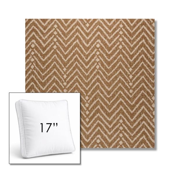 Picture of Argo Toffee | 17" Square Boxed Sunbrella® Outdoor Pillow (3" Thick)