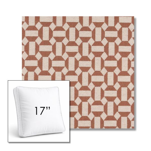 Picture of Assemble Clay | 17" Square Boxed Sunbrella® Outdoor Pillow (3" Thick)