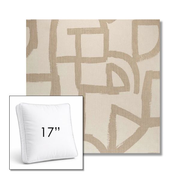 Picture of Brushstroke Stucco | 17" Square Boxed Sunbrella® Outdoor Pillow (3" Thick)