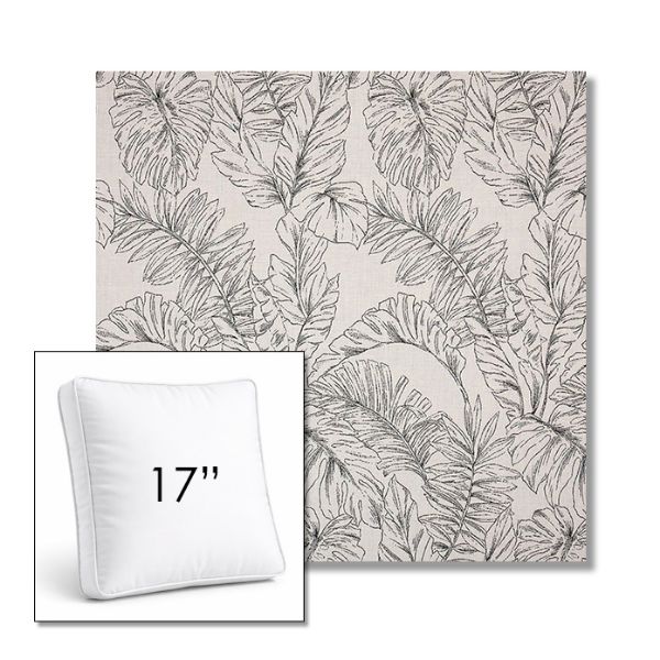 Picture of Calm Graphite | 17" Square Boxed Sunbrella® Outdoor Pillow (3" Thick)