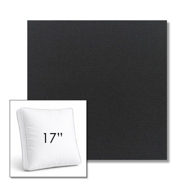 Picture of Canvas Black | 17" Square Boxed Sunbrella® Outdoor Pillow (3" Thick)