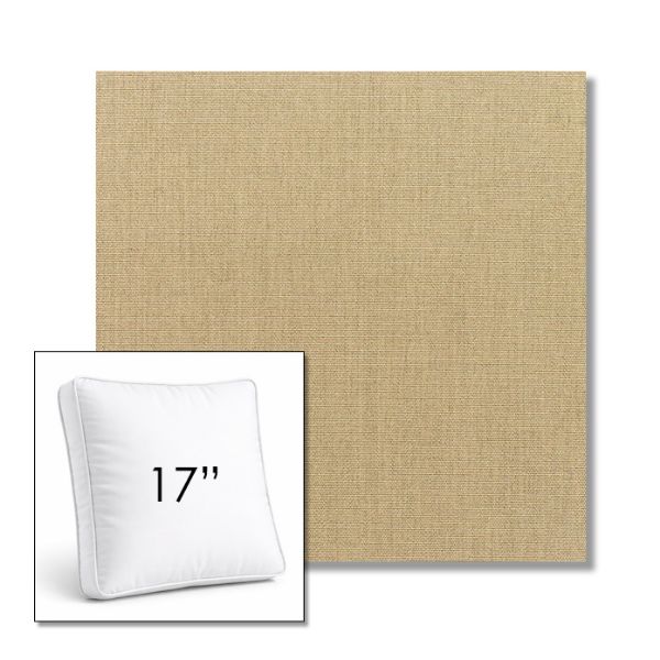 Picture of Canvas Heather Beige | 17" Square Boxed Sunbrella® Outdoor Pillow (3" Thick)