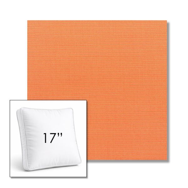 Picture of Canvas Tangerine | 17" Square Boxed Sunbrella® Outdoor Pillow (3" Thick)