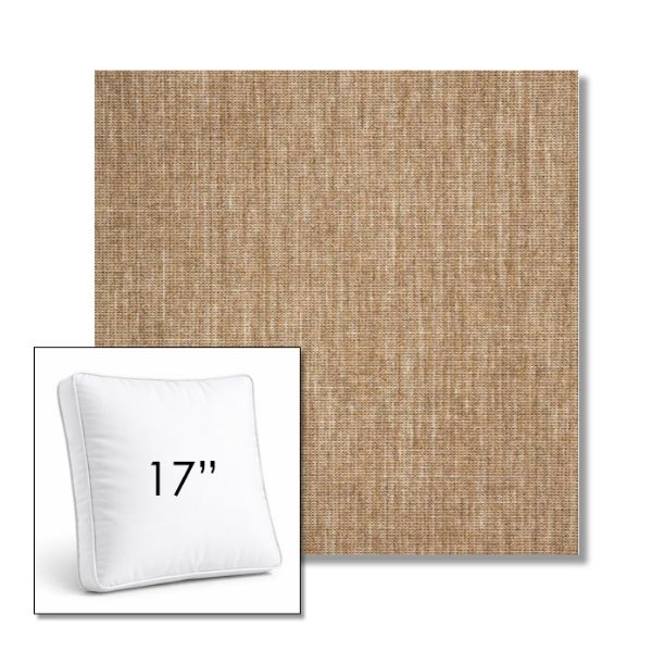 Picture of Crush Camel | 17" Square Boxed Sunbrella® Outdoor Pillow (3" Thick)