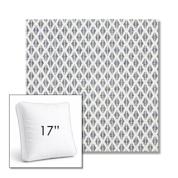 Picture of Detail Denim | 17" Square Boxed Sunbrella® Outdoor Pillow (3" Thick)