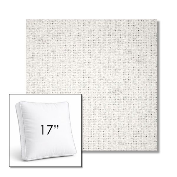 Picture of Dumont Snow | 17" Square Boxed Sunbrella® Outdoor Pillow (3" Thick)