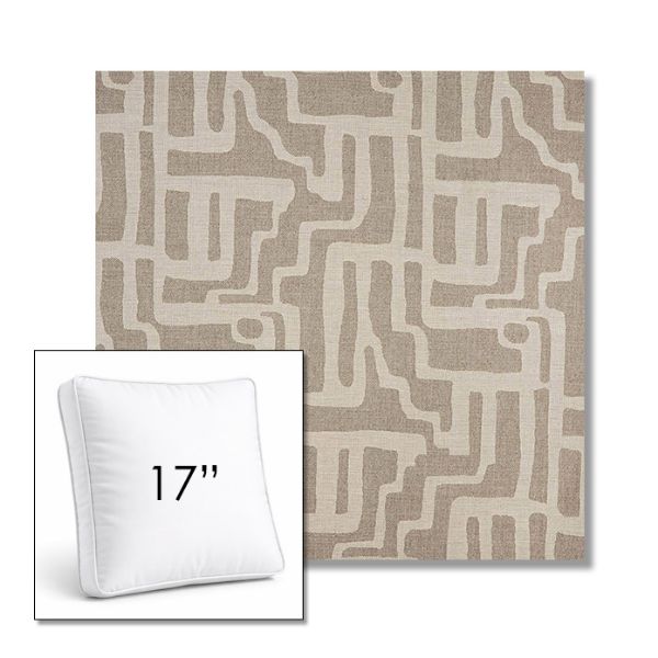 Picture of Escher Greige | 17" Square Boxed Sunbrella® Outdoor Pillow (3" Thick)