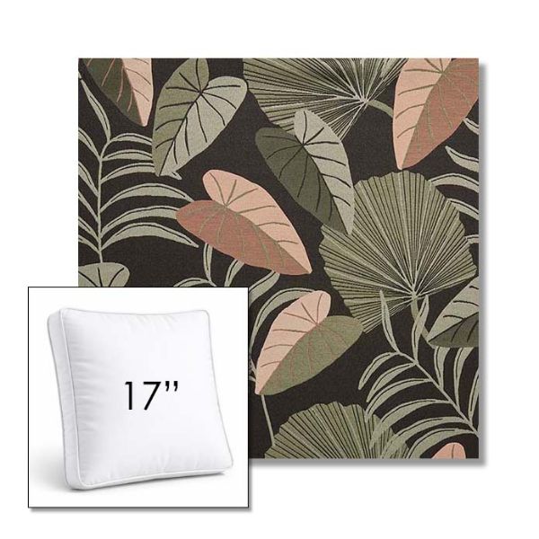 Picture of Fernie Midnight Garden | 17" Square Boxed Sunbrella® Outdoor Pillow (3" Thick)