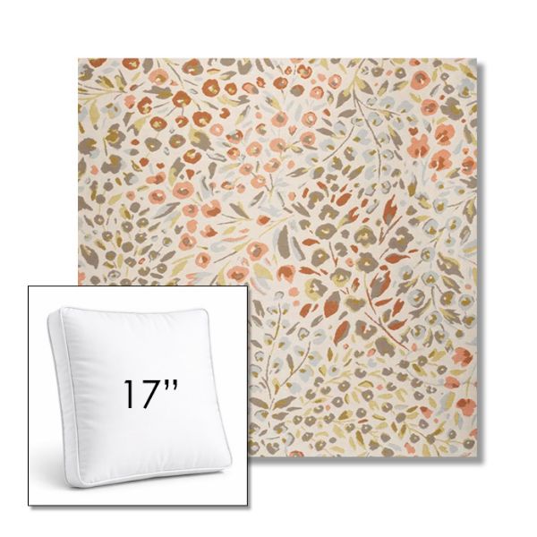 Picture of Flora Sunset | 17" Square Boxed Sunbrella® Outdoor Pillow (3" Thick)
