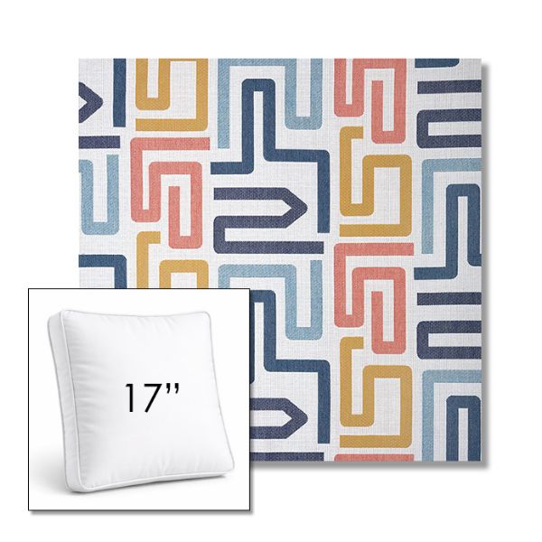 Picture of Labyrinth Fiesta | 17" Square Boxed Sunbrella® Outdoor Pillow (3" Thick)