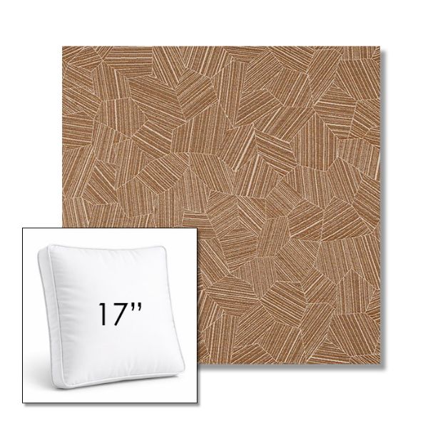 Picture of Leaf Structure Copper | 17" Square Boxed Sunbrella® Outdoor Pillow (3" Thick)