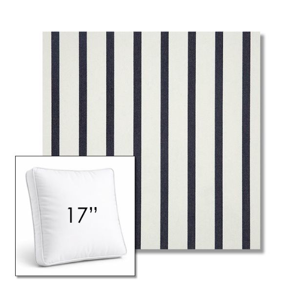 Picture of Lido Indigo | 17" Square Boxed Sunbrella® Outdoor Pillow (3" Thick)