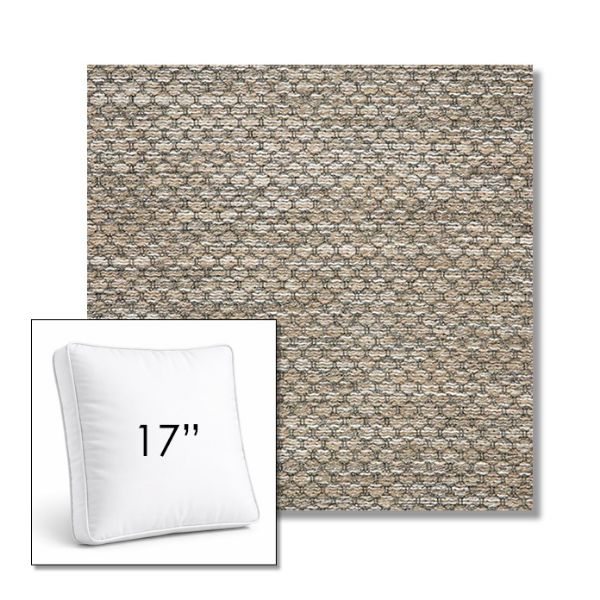 Picture of Litchfield Pebble | 17" Square Boxed Sunbrella® Outdoor Pillow (3" Thick)