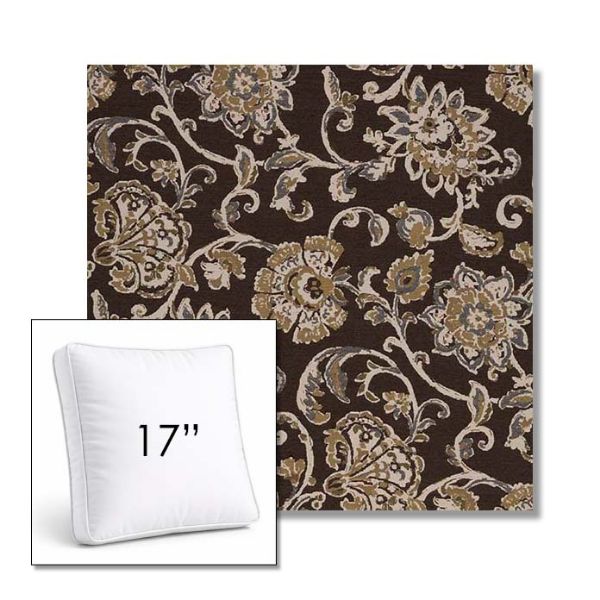 Picture of Martha Floral Garden Path | 17" Square Boxed Sunbrella® Outdoor Pillow (3" Thick)