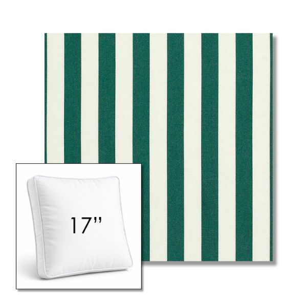 Picture of Mason Forest Green | 17" Square Boxed Sunbrella® Outdoor Pillow (3" Thick)