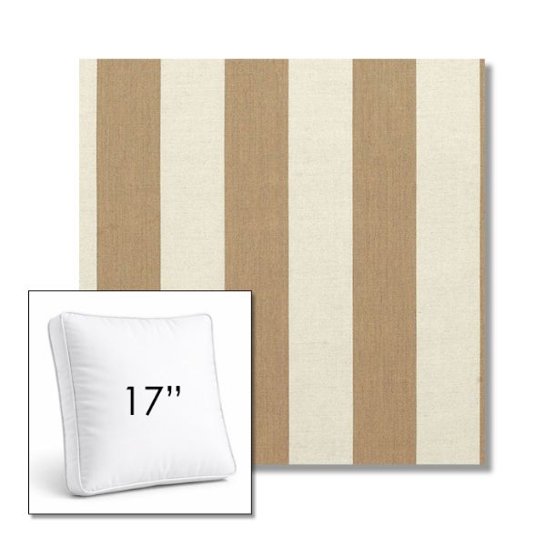 Picture of Maxim Heather Beige | 17" Square Boxed Sunbrella® Outdoor Pillow (3" Thick)