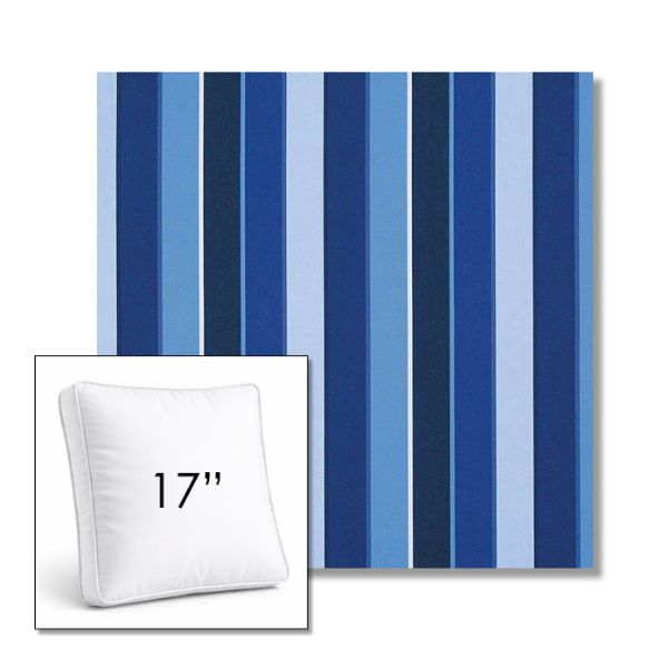 Picture of Milano Cobalt | 17" Square Boxed Sunbrella® Outdoor Pillow (3" Thick)