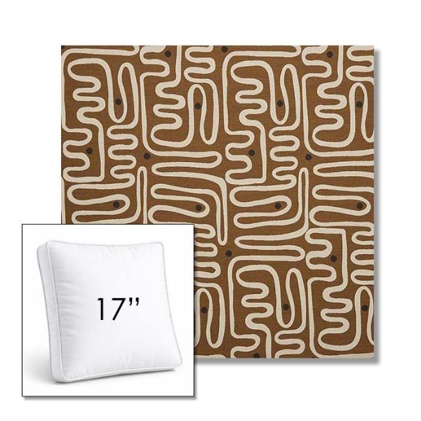 Picture of Nema Teak | 17" Square Boxed Sunbrella® Outdoor Pillow (3" Thick)