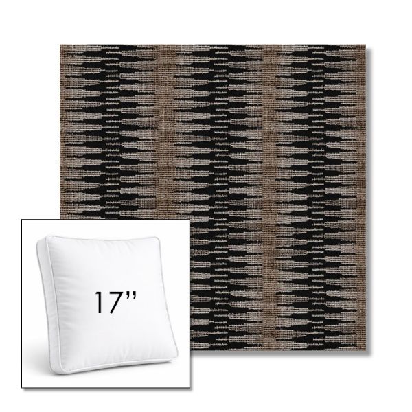 Picture of Ortiz Onyx | 17" Square Boxed Sunbrella® Outdoor Pillow (3" Thick)