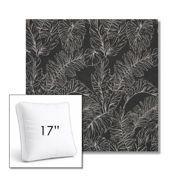 Picture of Palma Shadow | 17" Square Boxed Sunbrella® Outdoor Pillow (3" Thick)