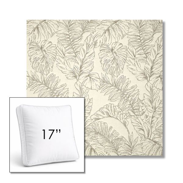 Picture of Palma Whitesand | 17" Square Boxed Sunbrella® Outdoor Pillow (3" Thick)