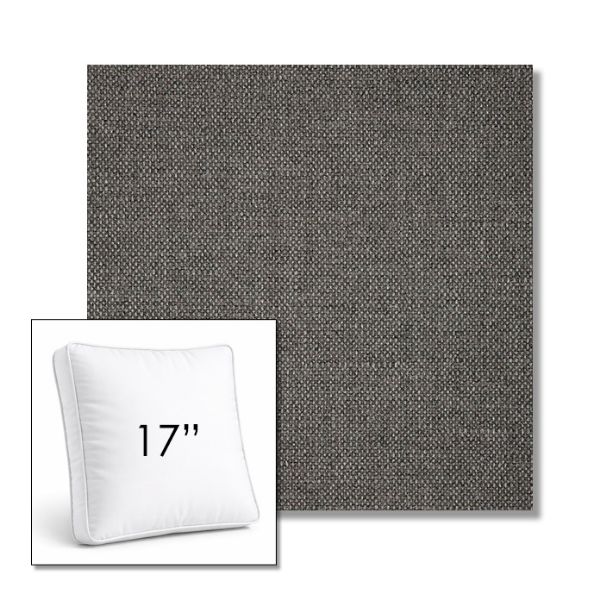 Picture of Piazza Graphite | 17" Square Boxed Sunbrella® Outdoor Pillow (3" Thick)