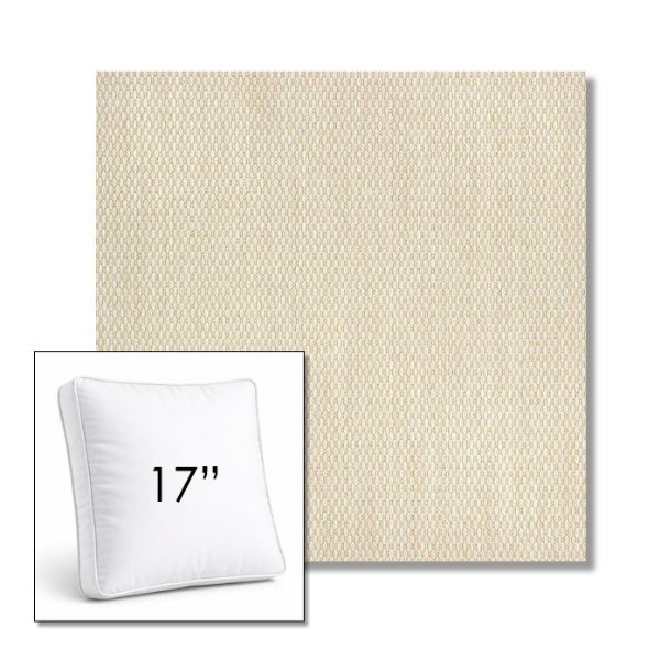 Picture of Pique Flax | 17" Square Boxed Sunbrella® Outdoor Pillow (3" Thick)