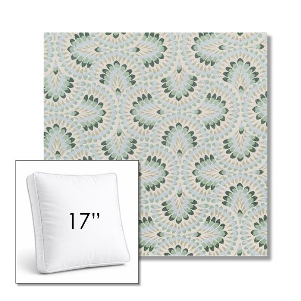 Picture of Plume Spring | 17" Square Boxed Sunbrella® Outdoor Pillow (3" Thick)