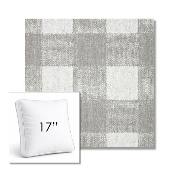 Picture of Preso Pebble | 17" Square Boxed Sunbrella® Outdoor Pillow (3" Thick)