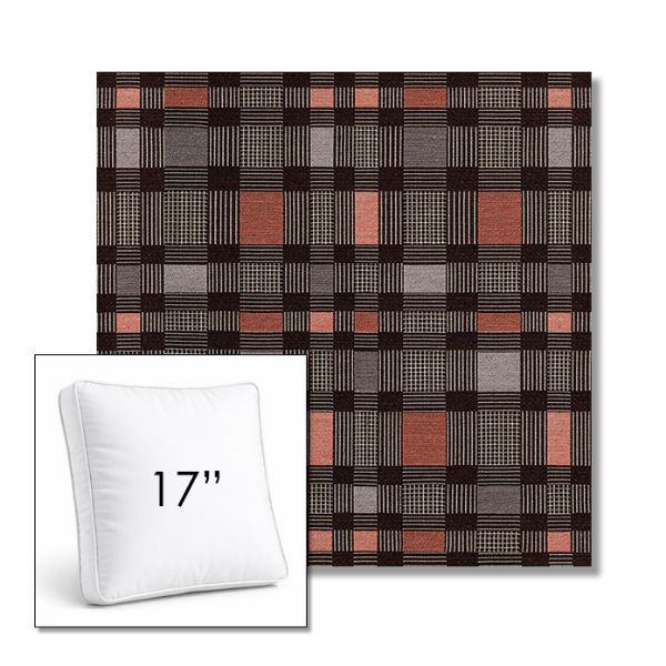 Picture of Rubix Huckleberry | 17" Square Boxed Sunbrella® Outdoor Pillow (3" Thick)