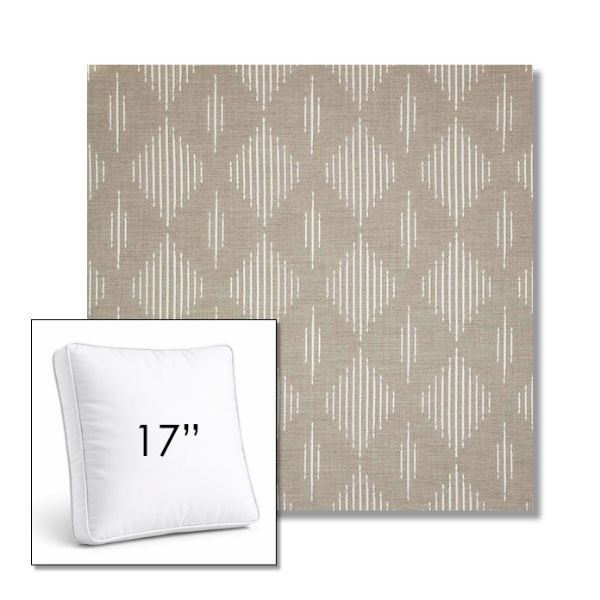 Picture of Spinner Diamond Pebble | 17" Square Boxed Sunbrella® Outdoor Pillow (3" Thick)