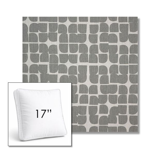 Picture of Toggle Greystone | 17" Square Boxed Sunbrella® Outdoor Pillow (3" Thick)