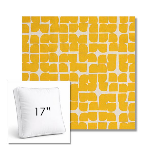 Picture of Toggle Lemon Drop | 17" Square Boxed Sunbrella® Outdoor Pillow (3" Thick)